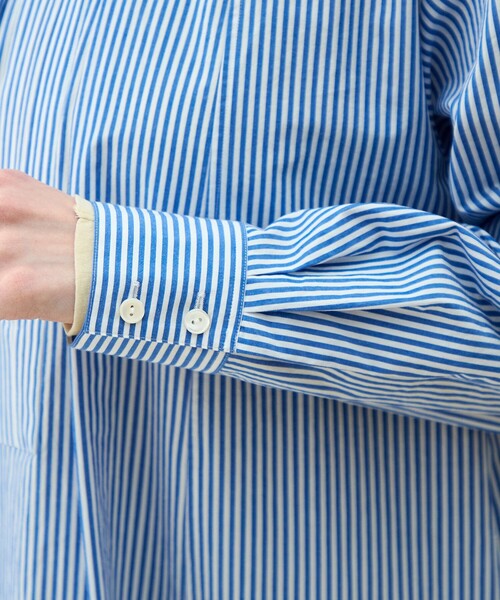 MACPHEE（マカフィー）の「【WEB先行予約】コットンタイプライター ジップワンピース（シャツワンピース・レディース・ブルー系その他2/ホワイト・36）」の9枚目の写真