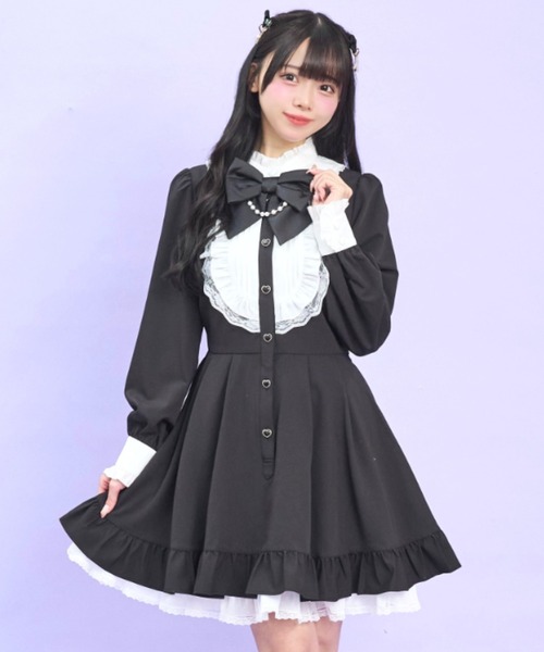 Secret Honey（シークレットハニー）の「バッスルワンピース（ワンピース・レディース・グレー/ブラック/ピンク・MEDIUM）」の2枚目の写真