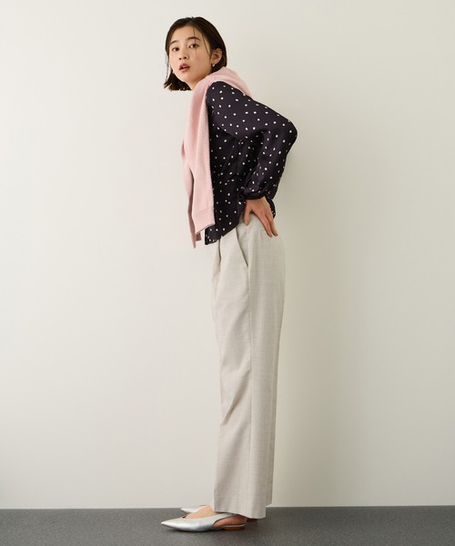 ROPE'(ロペ)の「リネンライクセミフレアパンツ/イージーケア・セットアップ対応(その他パンツ・レディース・ダークブラウン/ベージュ・38/36/40)」の6枚目の写真