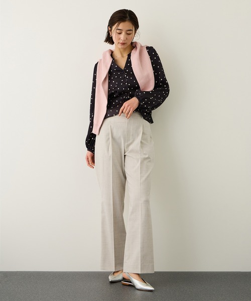 ROPE'(ロペ)の「リネンライクセミフレアパンツ/イージーケア・セットアップ対応(その他パンツ・レディース・ダークブラウン/ベージュ・38/36/40)」の7枚目の写真