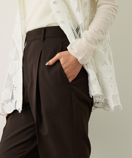 ROPE'(ロペ)の「リネンライクセミフレアパンツ/イージーケア・セットアップ対応(その他パンツ・レディース・ダークブラウン/ベージュ・38/36/40)」の9枚目の写真