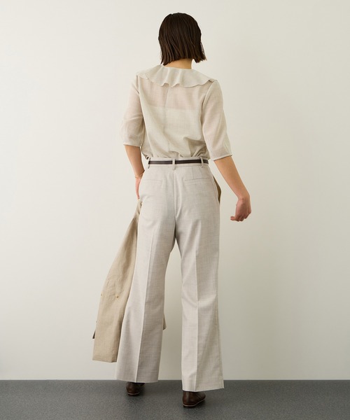 ROPE'(ロペ)の「リネンライクセミフレアパンツ/イージーケア・セットアップ対応(その他パンツ・レディース・ダークブラウン/ベージュ・38/36/40)」の13枚目の写真