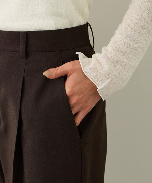 ROPE'(ロペ)の「リネンライクセミフレアパンツ/イージーケア・セットアップ対応(その他パンツ・レディース・ダークブラウン/ベージュ・38/36/40)」の19枚目の写真