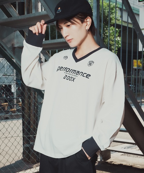 improves（インプローブス）の「ゲームシャツ Vネック ロングスリーブTシャツ（Tシャツ/カットソー・メンズ・ブラック系/ホワイト系1/グレー系1/グレー系/パープル系2/ブラック系2・MEDIUM/LARGE/X-LARGE）」の2枚目の写真