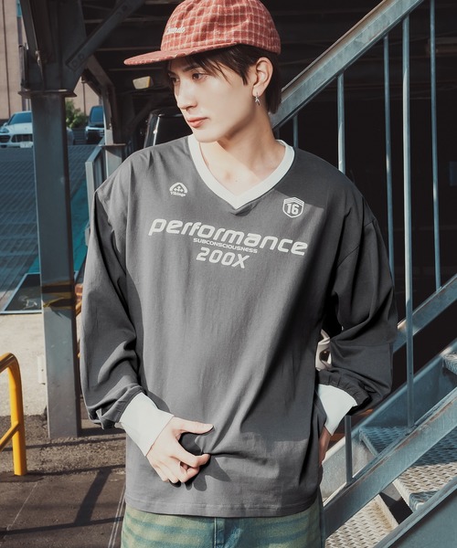 improves（インプローブス）の「ゲームシャツ Vネック ロングスリーブTシャツ（Tシャツ/カットソー・メンズ・ブラック系/ホワイト系1/グレー系1/グレー系/パープル系2/ブラック系2・MEDIUM/LARGE/X-LARGE）」の5枚目の写真