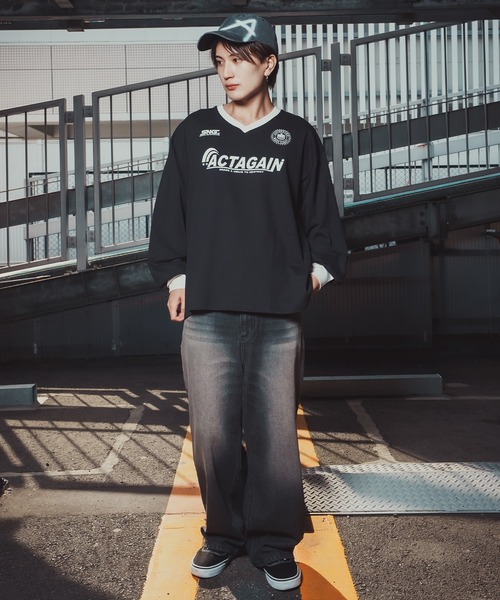 improves（インプローブス）の「ゲームシャツ Vネック ロングスリーブTシャツ（Tシャツ/カットソー・メンズ・ブラック系/ホワイト系1/グレー系1/グレー系/パープル系2/ブラック系2・MEDIUM/LARGE/X-LARGE）」の15枚目の写真