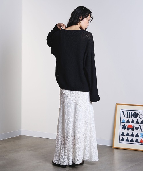 ROSE BUD（ローズバッド）の「PATCHWORK LACE SKIRT（スカート・レディース・ブラック/ホワイト・ONE SIZE）」の9枚目の写真