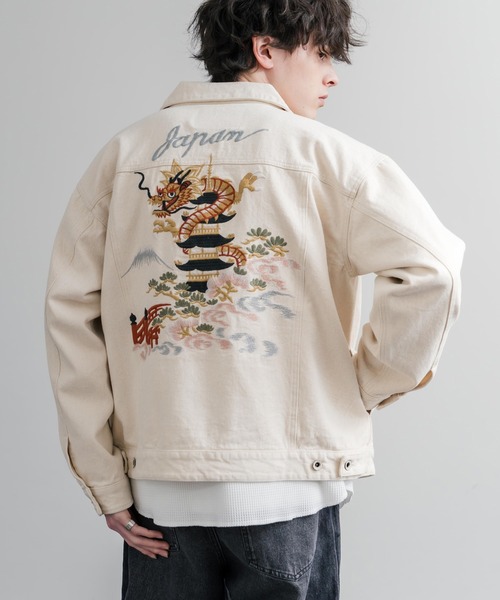 KRIFF MAYER(クリフメイヤー)の「KRIFF MAYER オーバーサイズスーベニアデニムジャケット 2534000(デニムジャケット・メンズ・ダークブルー/チャコール/ライトブルー/ナチュラル・M/L/XL)」の3枚目の写真