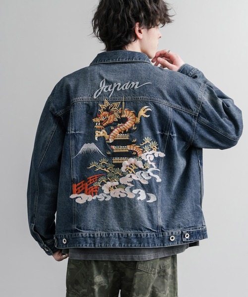 KRIFF MAYER（クリフメイヤー）の「KRIFF MAYER オーバーサイズスーベニアデニムジャケット 2534000（デニムジャケット・メンズ・ダークブルー/チャコール/ライトブルー・M/L/XL）」の3枚目の写真