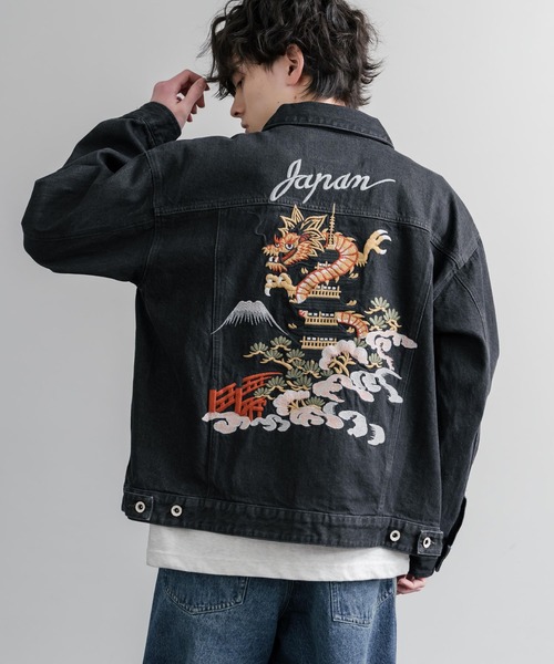 KRIFF MAYER（クリフメイヤー）の「KRIFF MAYER オーバーサイズスーベニアデニムジャケット 2534000（デニムジャケット・メンズ・ダークブルー/チャコール/ライトブルー・M/L/XL）」の2枚目の写真