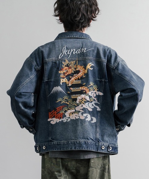 KRIFF MAYER(クリフメイヤー)の「KRIFF MAYER オーバーサイズスーベニアデニムジャケット 2534000(デニムジャケット・メンズ・ダークブルー/チャコール/ライトブルー/ナチュラル・M/L/XL)」の14枚目の写真