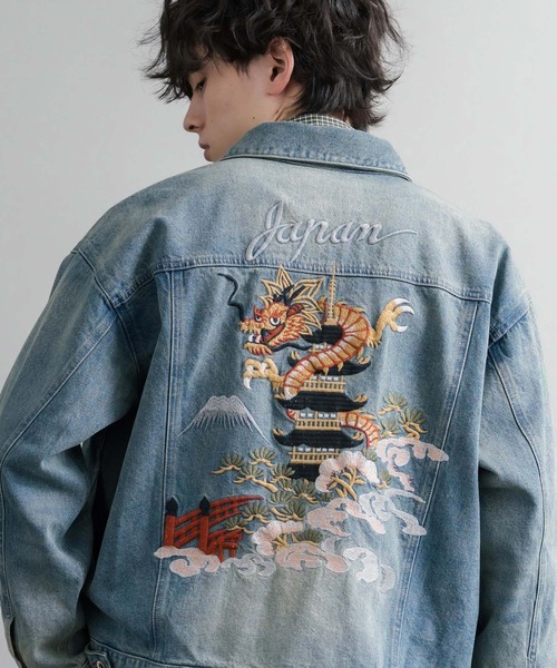 KRIFF MAYER(クリフメイヤー)の「KRIFF MAYER オーバーサイズスーベニアデニムジャケット 2534000(デニムジャケット・メンズ・ダークブルー/チャコール/ライトブルー/ナチュラル・M/L/XL)」の12枚目の写真