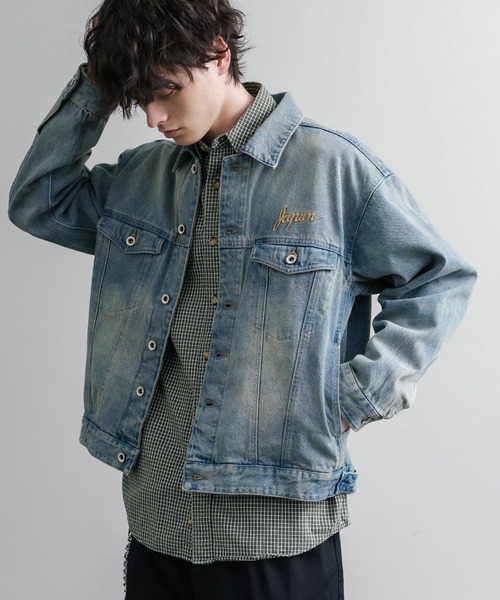 KRIFF MAYER(クリフメイヤー)の「KRIFF MAYER オーバーサイズスーベニアデニムジャケット 2534000(デニムジャケット・メンズ・ダークブルー/チャコール/ライトブルー/ナチュラル・M/L/XL)」の7枚目の写真