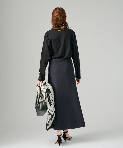 VERMEIL par iena（ヴェルメイユパーイエナ）の「ディオラマ クルーネックロングスリーブ Tシャツ（Tシャツ/カットソー・レディース・ホワイト/ブラック・FREE）」の4枚目の写真