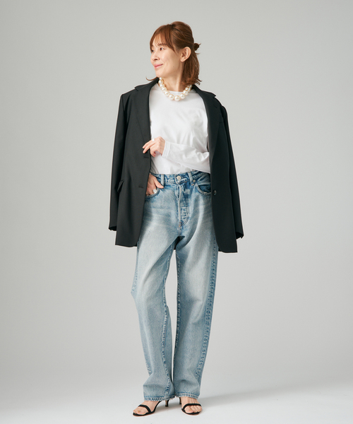 VERMEIL par iena（ヴェルメイユパーイエナ）の「ディオラマ クルーネックロングスリーブ Tシャツ（Tシャツ/カットソー・レディース・ホワイト/ブラック・FREE）」の11枚目の写真