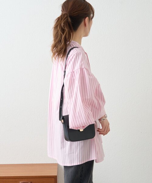 GEVACO（ゲバコ）の「【GEVACO】ストライプ柄ボウタイギャザーチュニックブラウス（シャツ/ブラウス・レディース・ピンク/ベージュ/ブルー・ONE SIZE）」の19枚目の写真