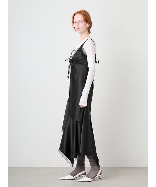 SORIN(ソリン )の「Satin Asymmetry Slip Dress/サテン アシンメトリースリップドレス(ワンピース・レディース・ライトピンク/ブラック/ホワイト・38)」の7枚目の写真