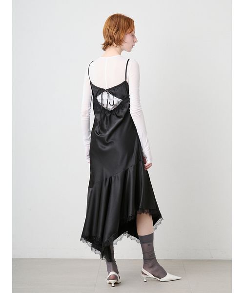 SORIN(ソリン )の「Satin Asymmetry Slip Dress/サテン アシンメトリースリップドレス(ワンピース・レディース・ライトピンク/ブラック/ホワイト・38)」の8枚目の写真
