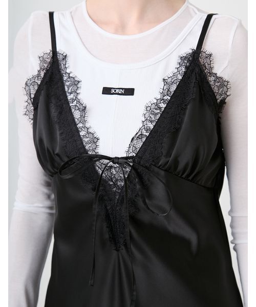 SORIN(ソリン )の「Satin Asymmetry Slip Dress/サテン アシンメトリースリップドレス(ワンピース・レディース・ライトピンク/ブラック/ホワイト・38)」の13枚目の写真