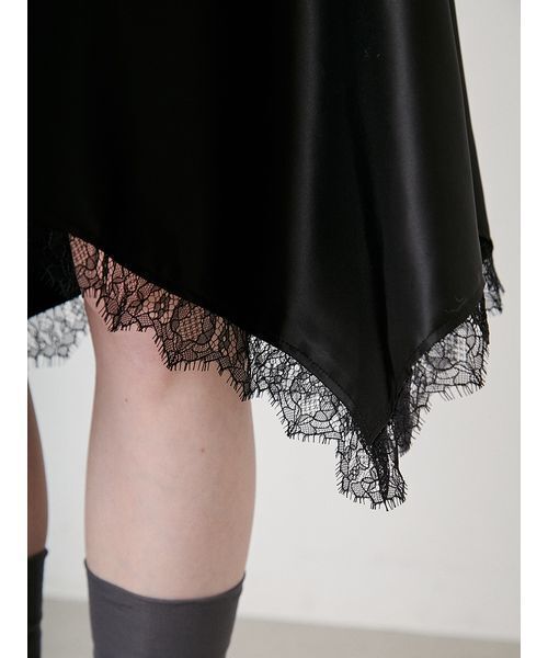 SORIN(ソリン )の「Satin Asymmetry Slip Dress/サテン アシンメトリースリップドレス(ワンピース・レディース・ライトピンク/ブラック/ホワイト・38)」の16枚目の写真