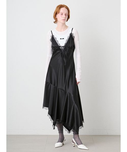 SORIN(ソリン )の「Satin Asymmetry Slip Dress/サテン アシンメトリースリップドレス(ワンピース・レディース・ライトピンク/ブラック/ホワイト・38)」の18枚目の写真