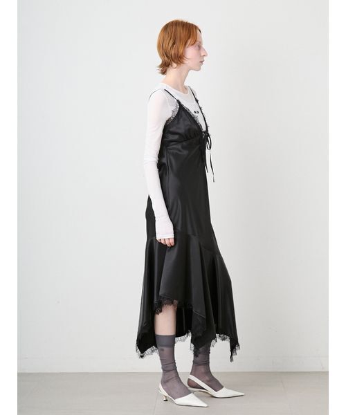 SORIN(ソリン )の「Satin Asymmetry Slip Dress/サテン アシンメトリースリップドレス(ワンピース・レディース・ライトピンク/ブラック/ホワイト・38)」の19枚目の写真