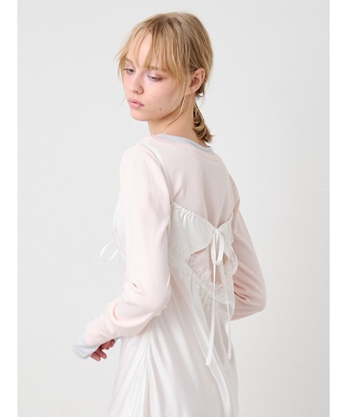 SORIN(ソリン )の「Satin Asymmetry Slip Dress/サテン アシンメトリースリップドレス(ワンピース・レディース・ライトピンク/ブラック/ホワイト・38)」の4枚目の写真