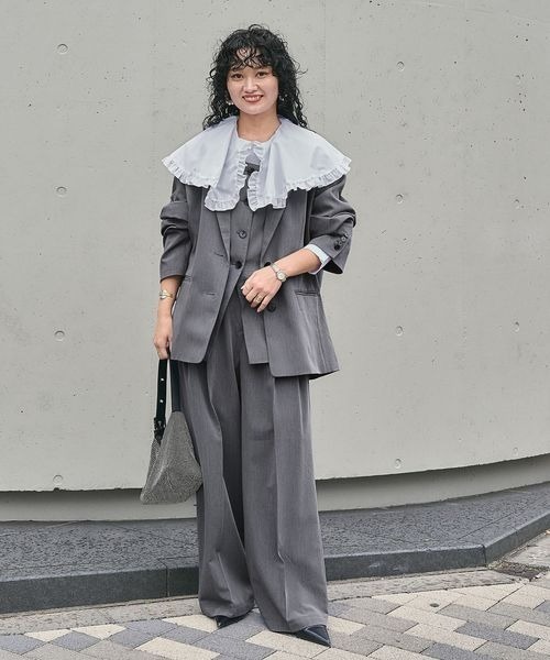 JEANASIS（ジーナシス）の「【スタッフ企画】バックスリットテーラードジャケット/643228（テーラードジャケット・レディース・ブラック/グレー・FREE）」の11枚目の写真