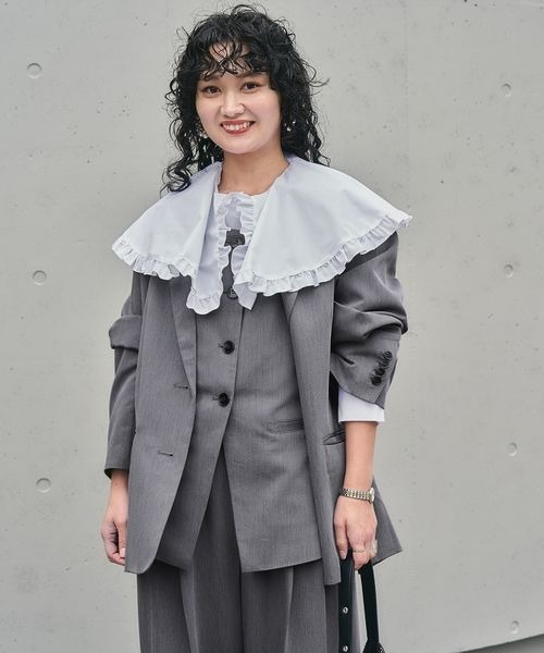 JEANASIS（ジーナシス）の「【スタッフ企画】バックスリットテーラードジャケット/643228（テーラードジャケット・レディース・ブラック/グレー・FREE）」の12枚目の写真