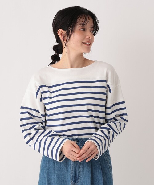 Afternoon Tea（アフタヌーンティー）の「MON JOURNALパネルボーダープルオーバー（Tシャツ/カットソー・レディース・チャコールグレー/ブルー/パープル/イエロー・MEDIUM）」の3枚目の写真