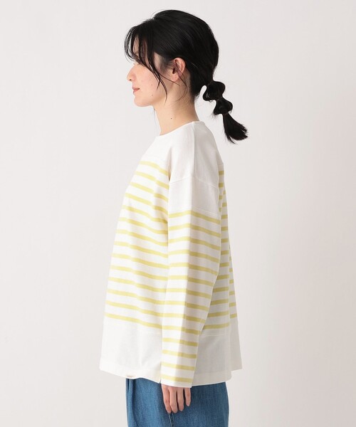 Afternoon Tea（アフタヌーンティー）の「MON JOURNALパネルボーダープルオーバー（Tシャツ/カットソー・レディース・チャコールグレー/ブルー/パープル/イエロー・MEDIUM）」の6枚目の写真