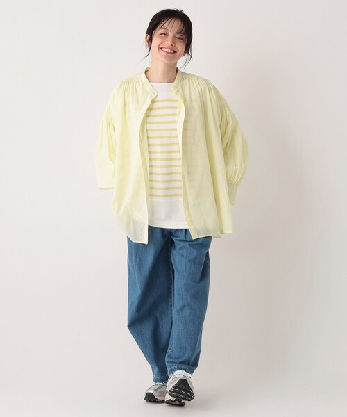 Afternoon Tea（アフタヌーンティー）の「MON JOURNALパネルボーダープルオーバー（Tシャツ/カットソー・レディース・チャコールグレー/ブルー/パープル/イエロー・MEDIUM）」の7枚目の写真