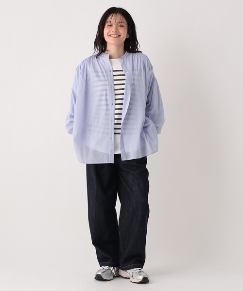 Afternoon Tea（アフタヌーンティー）の「MON JOURNALパネルボーダープルオーバー（Tシャツ/カットソー・レディース・チャコールグレー/ブルー/パープル/イエロー・MEDIUM）」の12枚目の写真