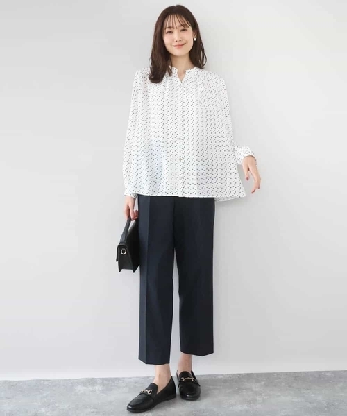 MK MICHEL KLEIN（エムケーミッシェルクラン）の「[イージーケア/洗える]ドライタッチストレッチ テーパードパンツ（スラックス・レディース・ネイビー/グレイッシュベージュ・38/40）」の9枚目の写真