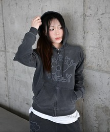 [GISELLEジゼル着用] WOMEN'S BIG LILY DENIM WASH OVERFIT HOODED ZIP-UP