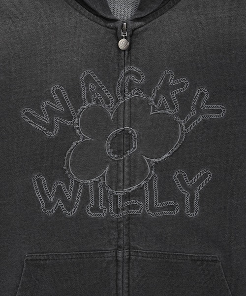 Wacky WiLLy（ワッキーウィリー）の「[GISELLEジゼル着用] WOMEN'S BIG LILY DENIM WASH OVERFIT HOODED ZIP-UP（パーカー・レディース・ダークグレー・FREE）」の5枚目の写真
