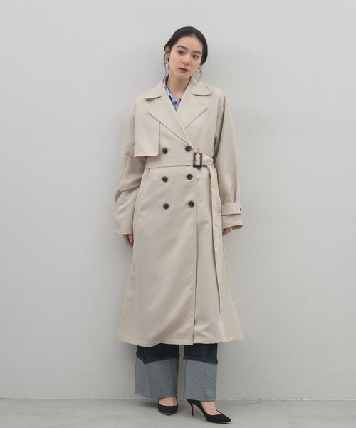 &. NOSTALGIA(アンドドットノスタルジア)の「ツイルトレンチコート(トレンチコート・レディース・ライトベージュ/ベージュ・M)」の2枚目の写真