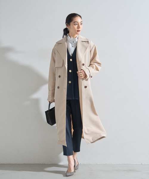 &. NOSTALGIA(アンドドットノスタルジア)の「ツイルトレンチコート(トレンチコート・レディース・ライトベージュ/ベージュ・M)」の3枚目の写真