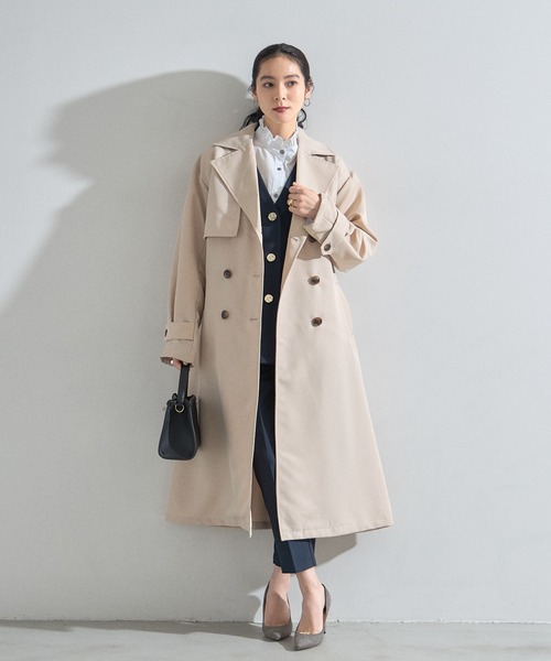 &. NOSTALGIA(アンドドットノスタルジア)の「ツイルトレンチコート(トレンチコート・レディース・ライトベージュ/ベージュ・M)」の4枚目の写真