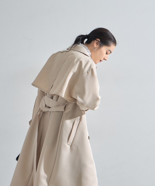 &. NOSTALGIA(アンドドットノスタルジア)の「ツイルトレンチコート(トレンチコート・レディース・ライトベージュ/ベージュ・M)」の7枚目の写真