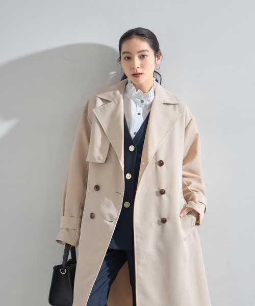 &. NOSTALGIA(アンドドットノスタルジア)の「ツイルトレンチコート(トレンチコート・レディース・ライトベージュ/ベージュ・M)」の8枚目の写真