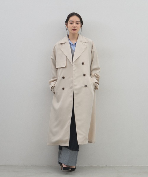 &. NOSTALGIA(アンドドットノスタルジア)の「ツイルトレンチコート(トレンチコート・レディース・ライトベージュ/ベージュ・M)」の9枚目の写真