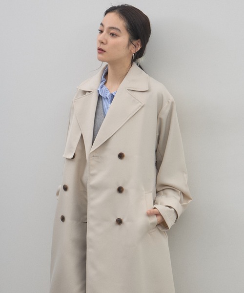 &. NOSTALGIA(アンドドットノスタルジア)の「ツイルトレンチコート(トレンチコート・レディース・ライトベージュ/ベージュ・M)」の14枚目の写真