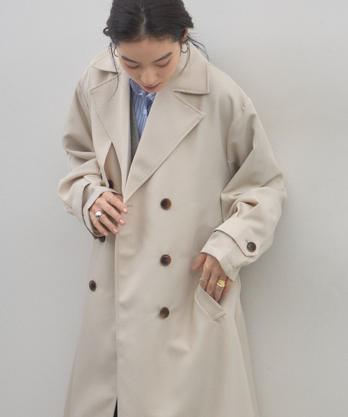 &. NOSTALGIA(アンドドットノスタルジア)の「ツイルトレンチコート(トレンチコート・レディース・ライトベージュ/ベージュ・M)」の15枚目の写真