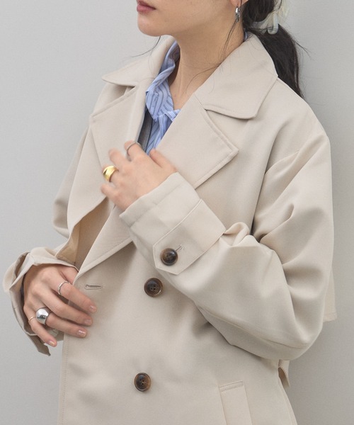 &. NOSTALGIA(アンドドットノスタルジア)の「ツイルトレンチコート(トレンチコート・レディース・ライトベージュ/ベージュ・M)」の16枚目の写真