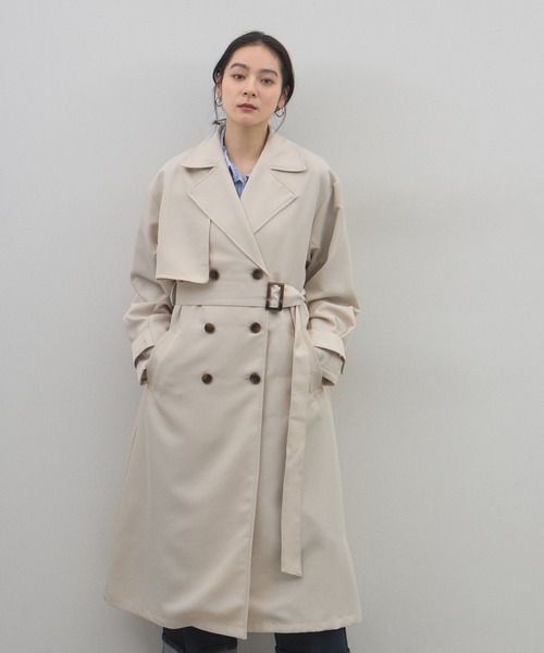 &. NOSTALGIA(アンドドットノスタルジア)の「ツイルトレンチコート(トレンチコート・レディース・ライトベージュ/ベージュ・M)」の17枚目の写真