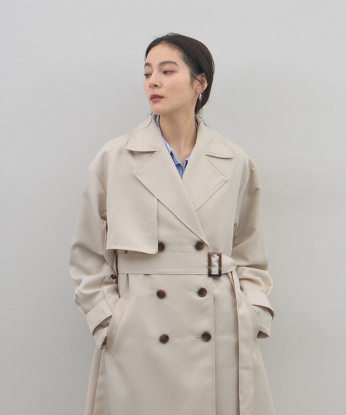 &. NOSTALGIA(アンドドットノスタルジア)の「ツイルトレンチコート(トレンチコート・レディース・ライトベージュ/ベージュ・M)」の18枚目の写真