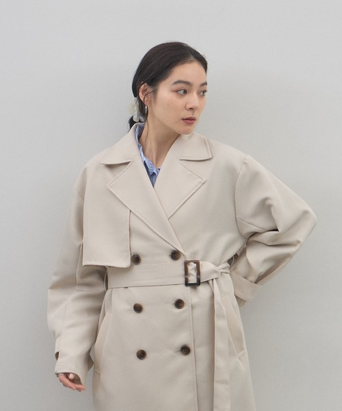 &. NOSTALGIA(アンドドットノスタルジア)の「ツイルトレンチコート(トレンチコート・レディース・ライトベージュ/ベージュ・M)」の19枚目の写真
