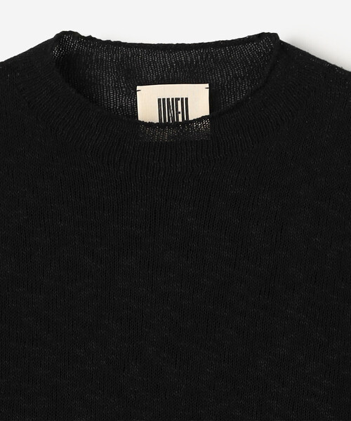 UNFIL（アンフィル）の「UNFIL | コットンシルク スラブヤーン ボトルネックプルオーバー WOMEN（ニット/セーター・レディース・オフホワイト/ブラック・1）」の5枚目の写真