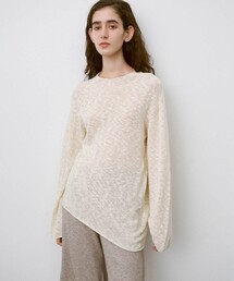 UNFIL | UNFIL | コットンシルク スラブヤーン ボトルネックプルオーバー WOMEN(ニット/セーター)